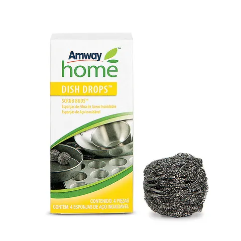 Dish Drops Scrub Buds Esponja de Fibra de Acero Inoxidable