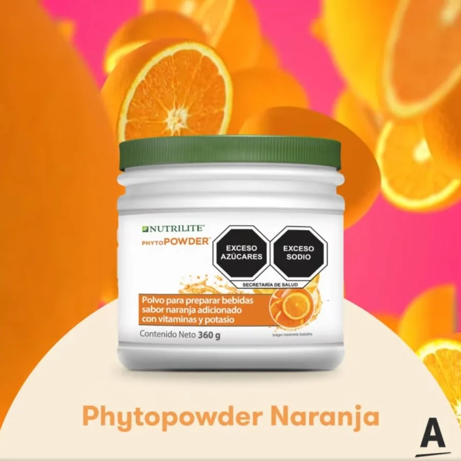 Phytopowder Sabor Naranja de Nutrilite, producto Amway disponible en Bogotá