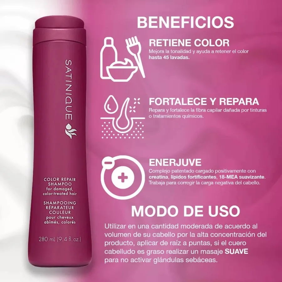 Shampoo Cuidado Color Satinique de Satinique, producto Amway disponible en Bogotá